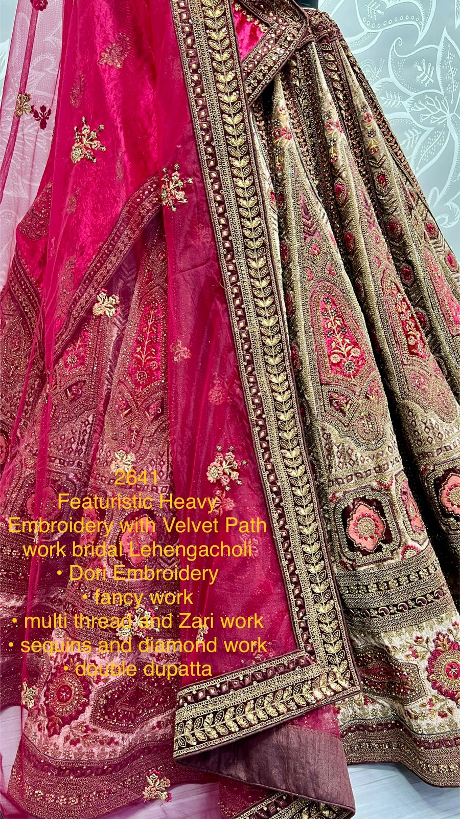 Beautiful Designer Bridal Velvet Silk Lehenga Choli
