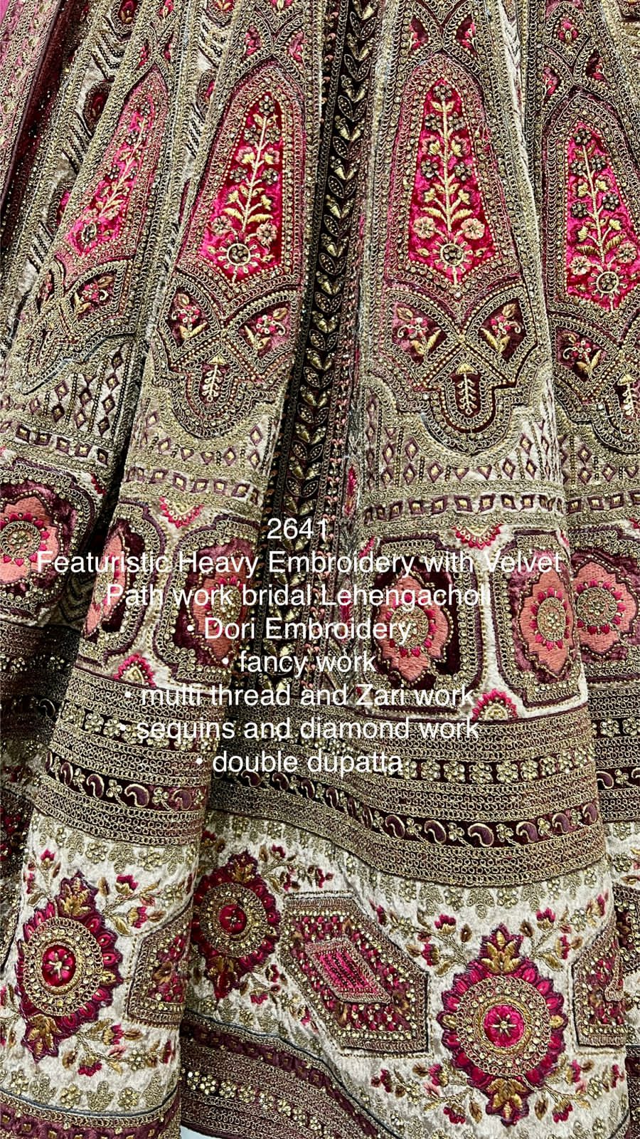 Beautiful Designer Bridal Velvet Silk Lehenga Choli