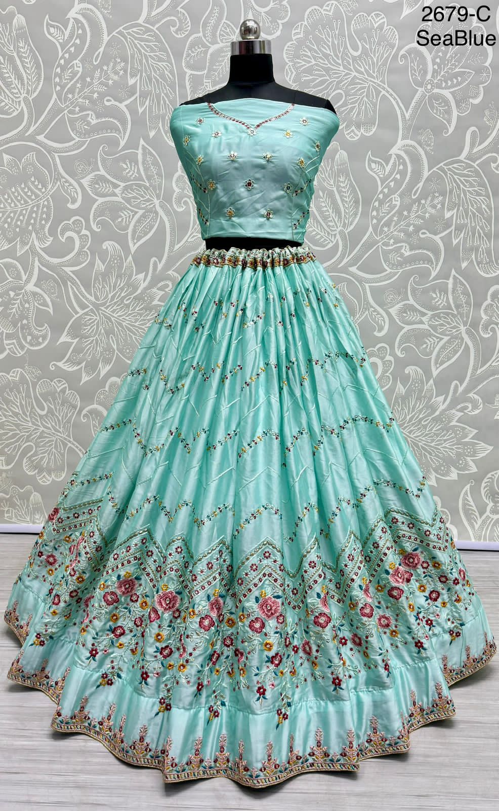 Beautiful Designer Bridal Rangoli Silk Lehenga Choli