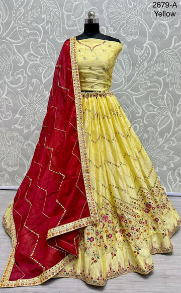 Beautiful Designer Bridal Rangoli Silk Lehenga Choli