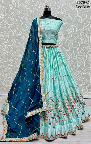 Beautiful Designer Bridal Rangoli Silk Lehenga Choli