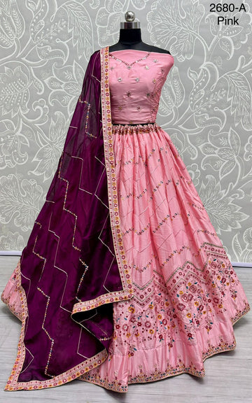 Beautiful Designer Bridal Rangoli Silk Lehenga Choli