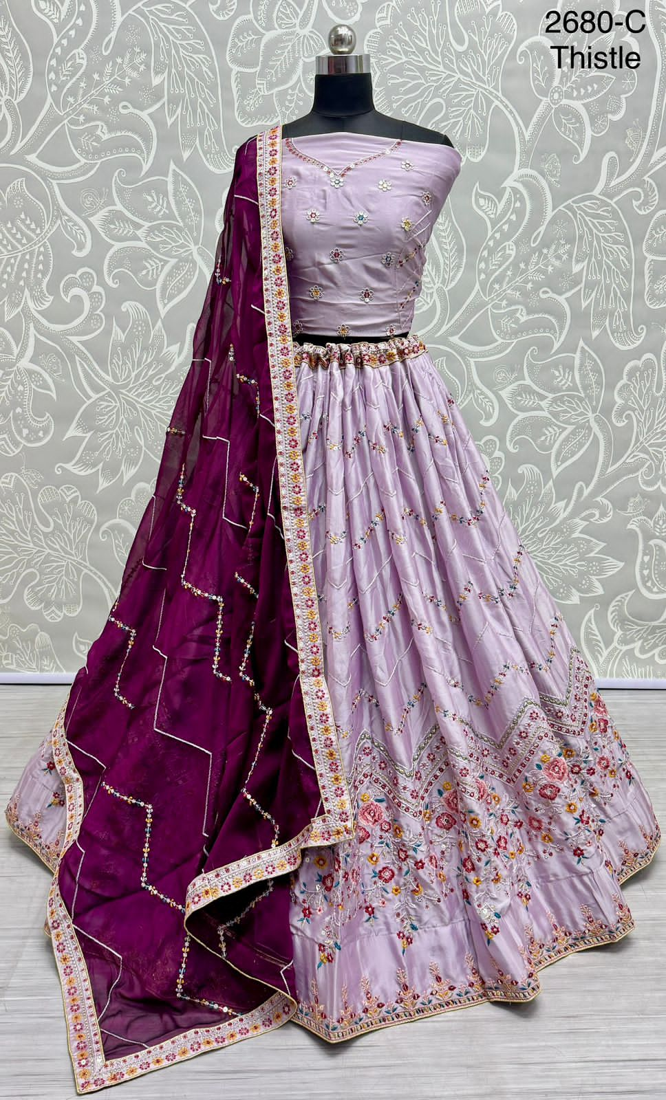 Beautiful Designer Bridal Rangoli Silk Lehenga Choli