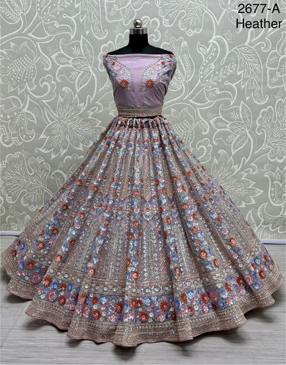 Beautiful Designer Bridal Heavy Net With Sequence Lehenga Choli