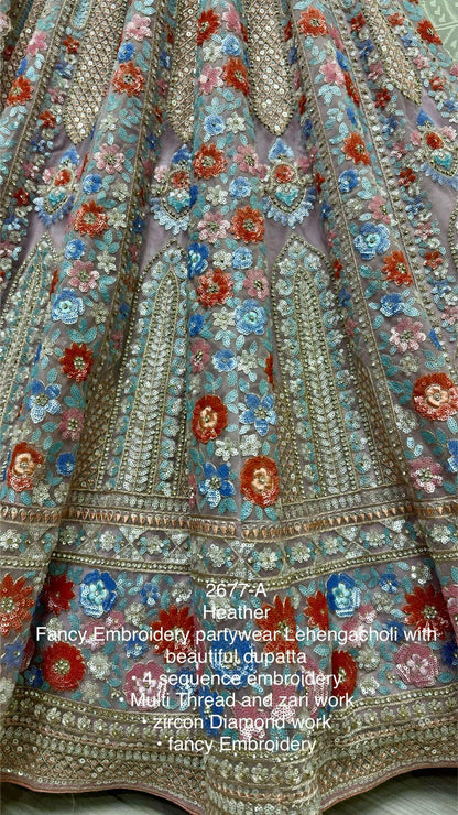 Beautiful Designer Bridal Heavy Net With Sequence Lehenga Choli