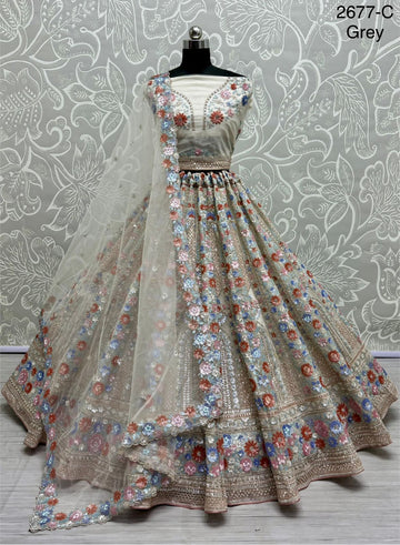 Beautiful Designer Bridal Heavy Net With Sequence Lehenga Choli