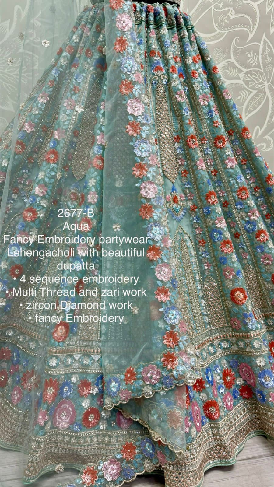 Beautiful Designer Bridal Heavy Net With Sequence Lehenga Choli