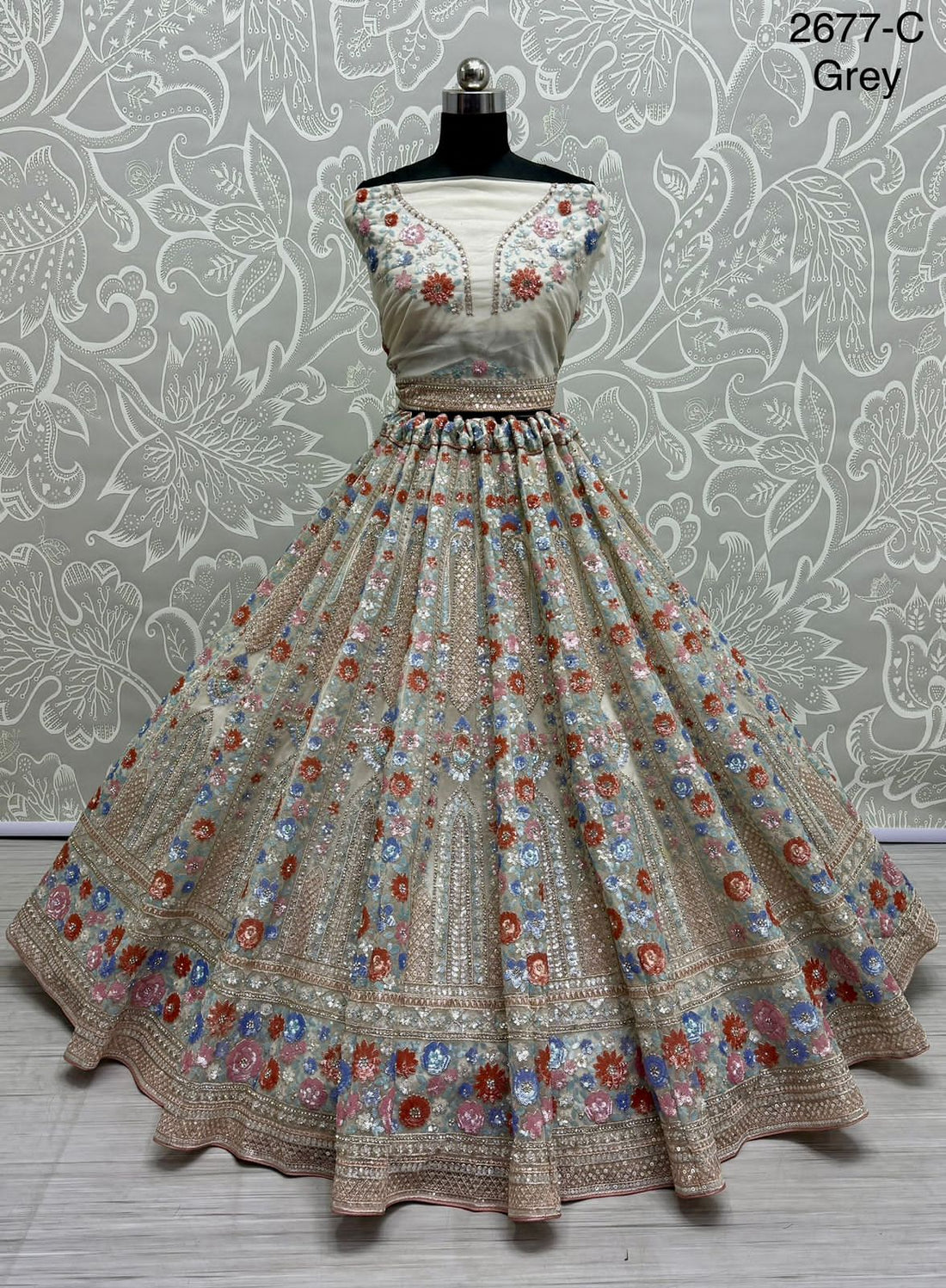 Beautiful Designer Bridal Heavy Net With Sequence Lehenga Choli