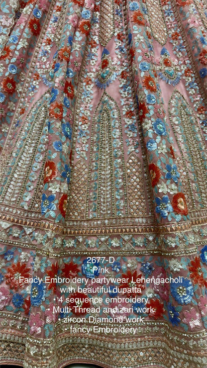Beautiful Designer Bridal Heavy Net With Sequence Lehenga Choli