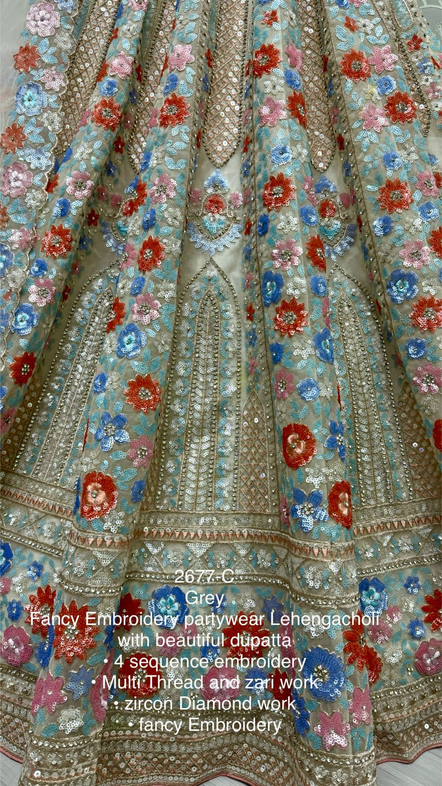 Beautiful Designer Bridal Heavy Net With Sequence Lehenga Choli