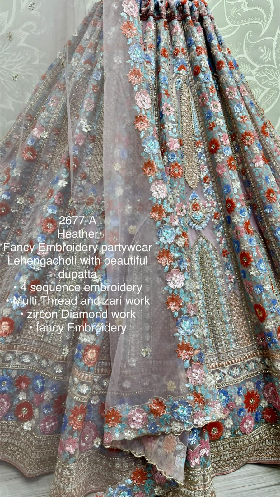 Beautiful Designer Bridal Heavy Net With Sequence Lehenga Choli