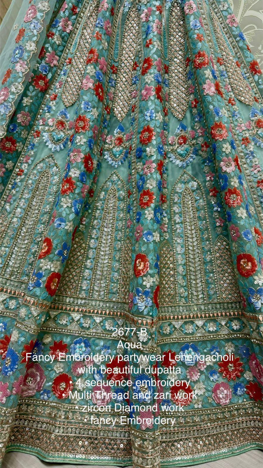 Beautiful Designer Bridal Heavy Net With Sequence Lehenga Choli