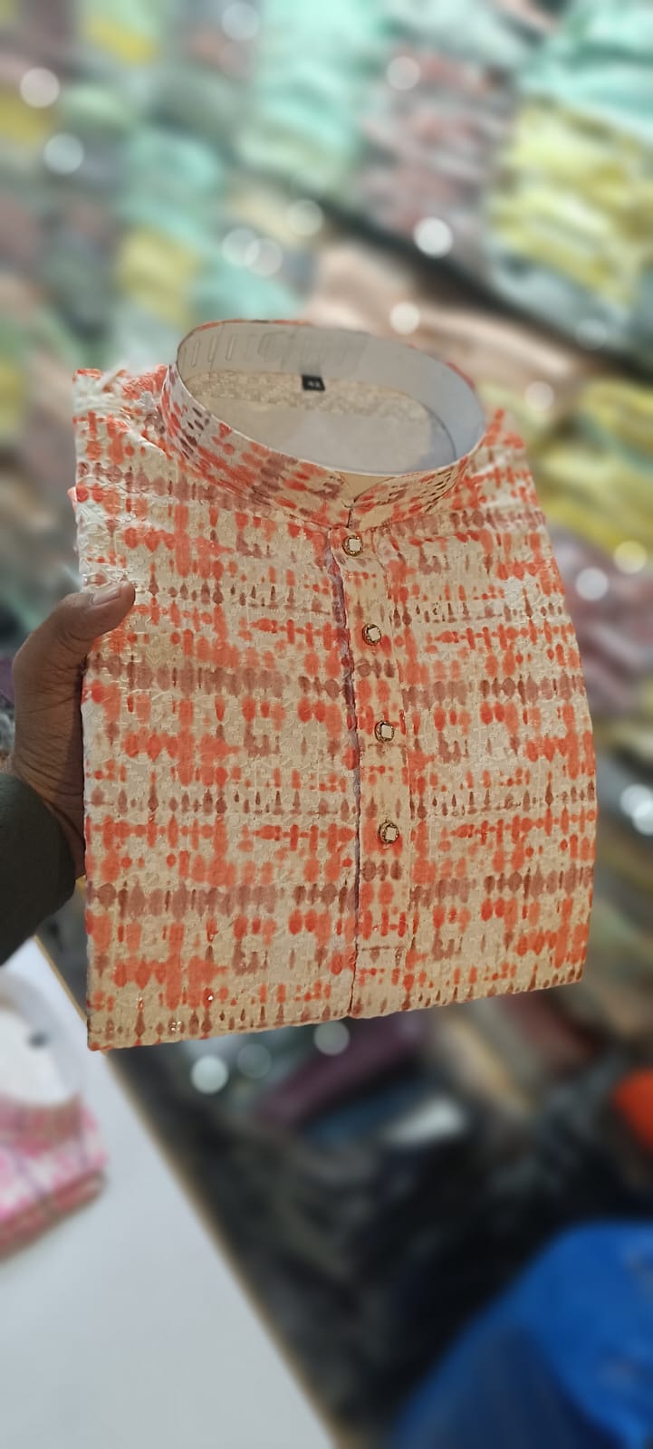 Beautiful Men's Designer Reyon Chikankari Work With Digital Print Kurta Pajama