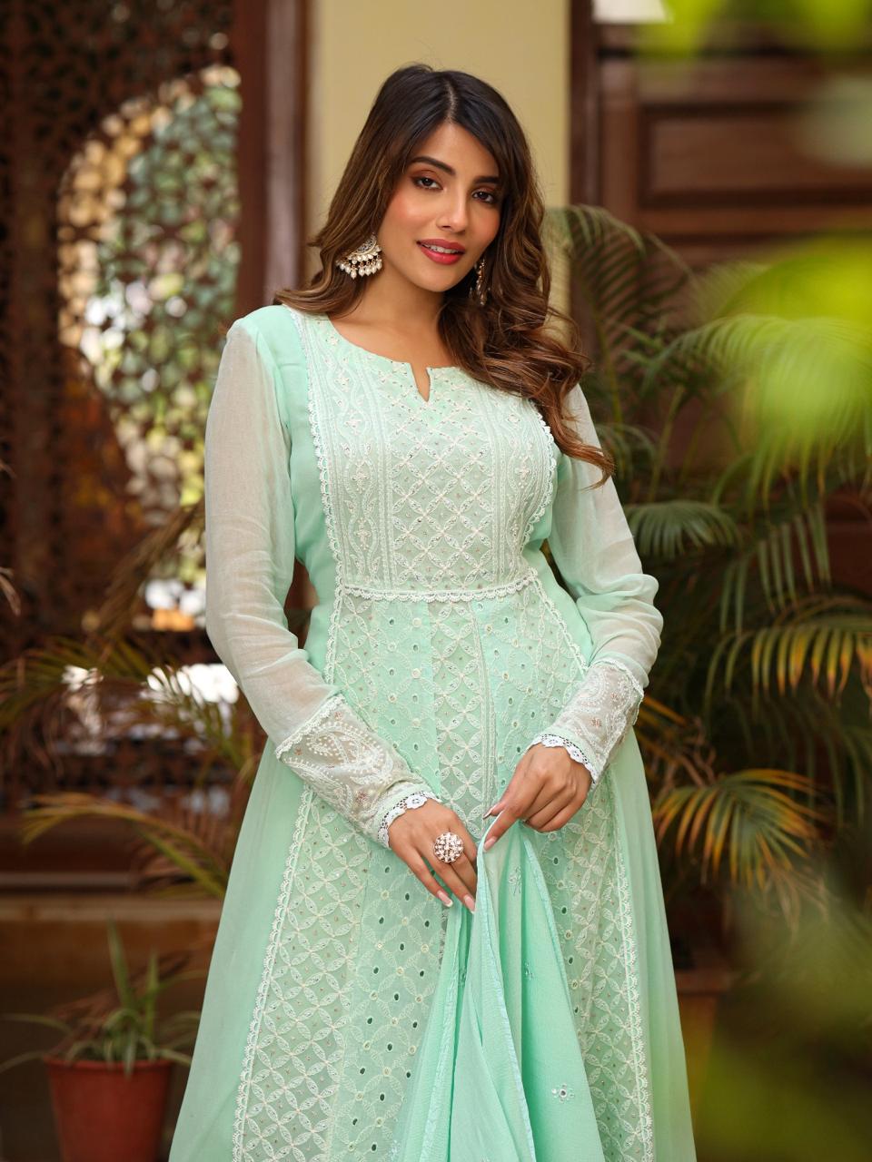 Beautiful Designer Summer Special Chiffon Anarkali Salwar Suit