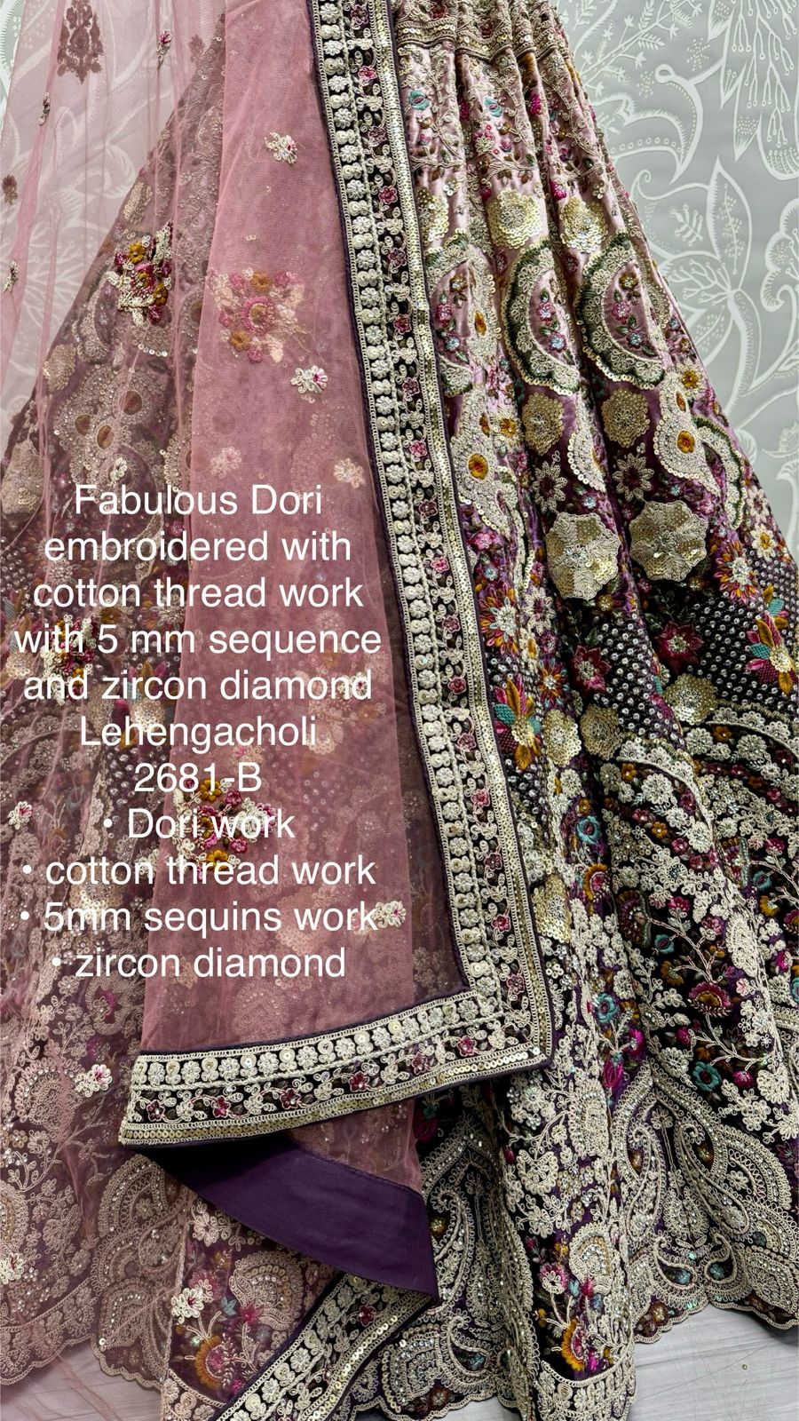 Beautiful Designer Bridal Heavy Velvet With Sequence Lehenga Choli