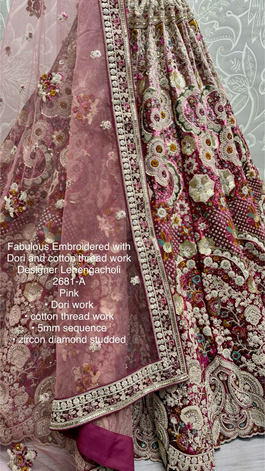 Beautiful Designer Bridal Heavy Velvet With Sequence Lehenga Choli