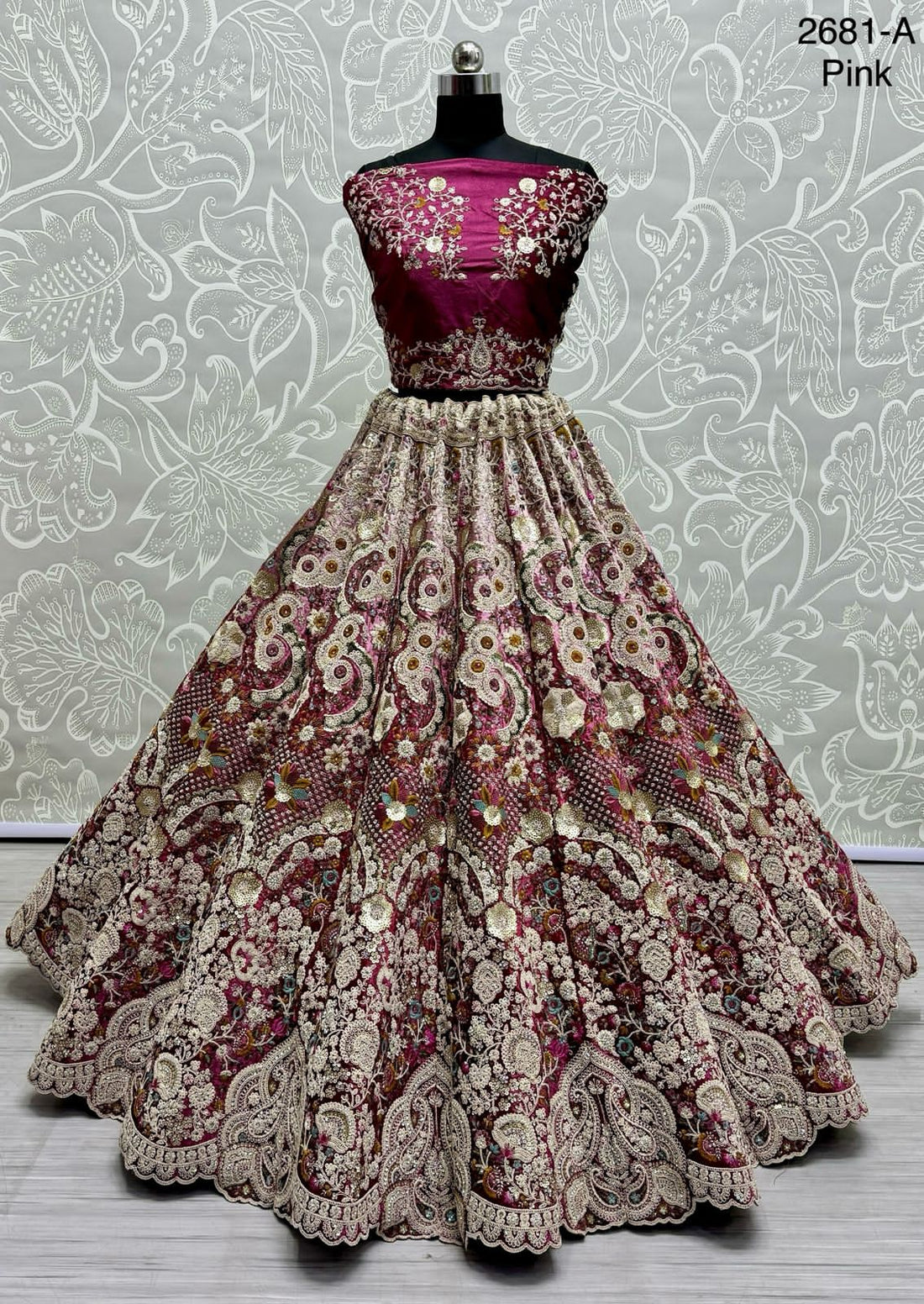 Beautiful Designer Bridal Heavy Velvet With Sequence Lehenga Choli