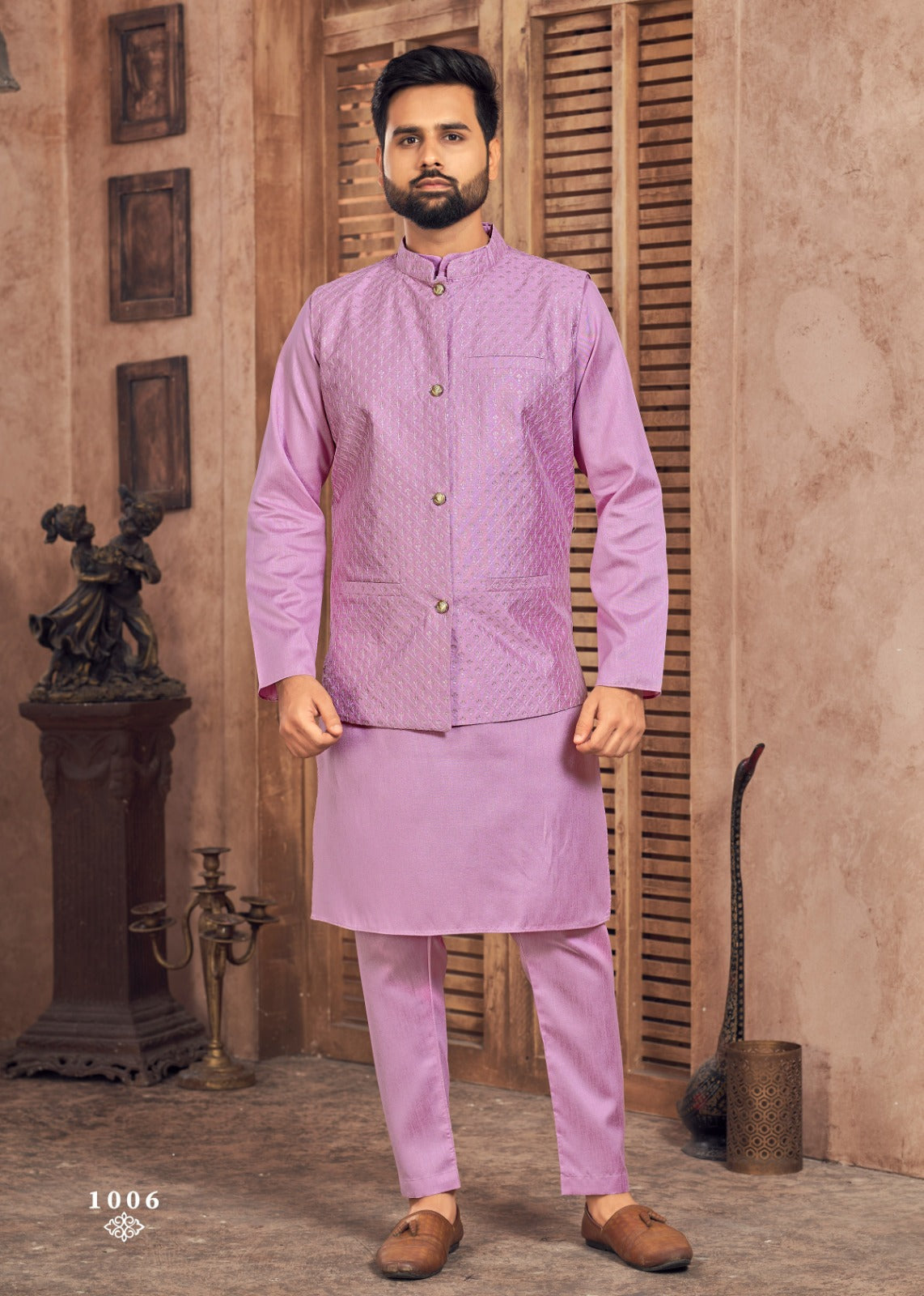 Beautiful Party Wear Banglori Silk Kurta Pajama With Koti Jacket