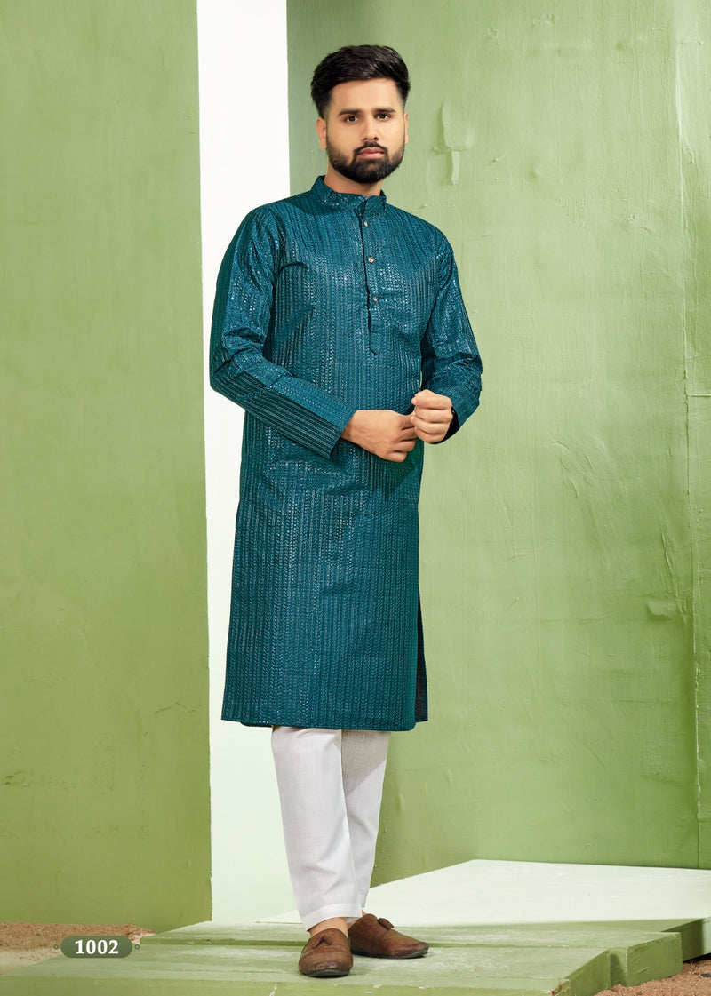 Beautiful Party Wear Banglori Sequence Kurta Pajama With Koti Jacket