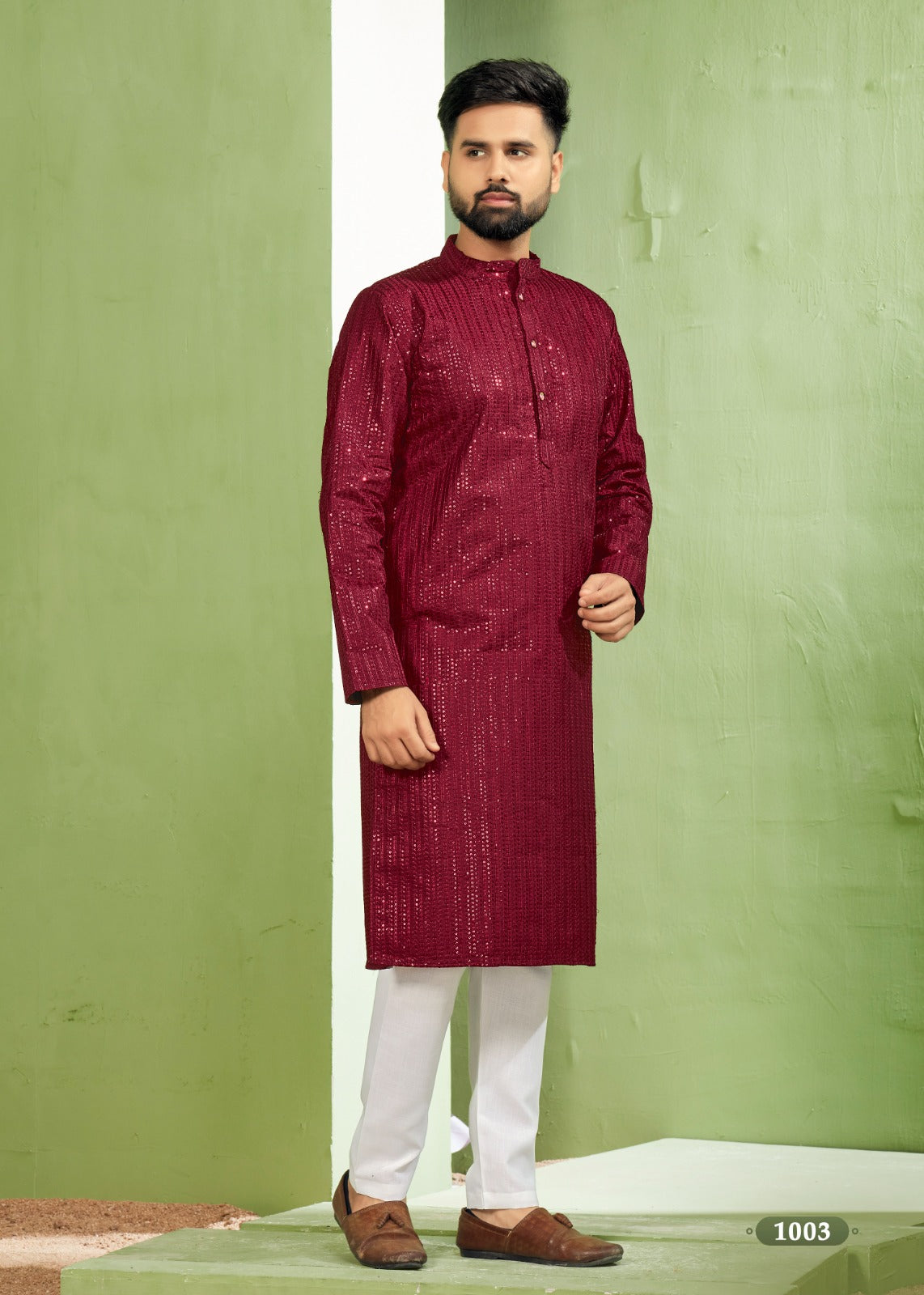 Beautiful Party Wear Banglori Sequence Kurta Pajama With Koti Jacket