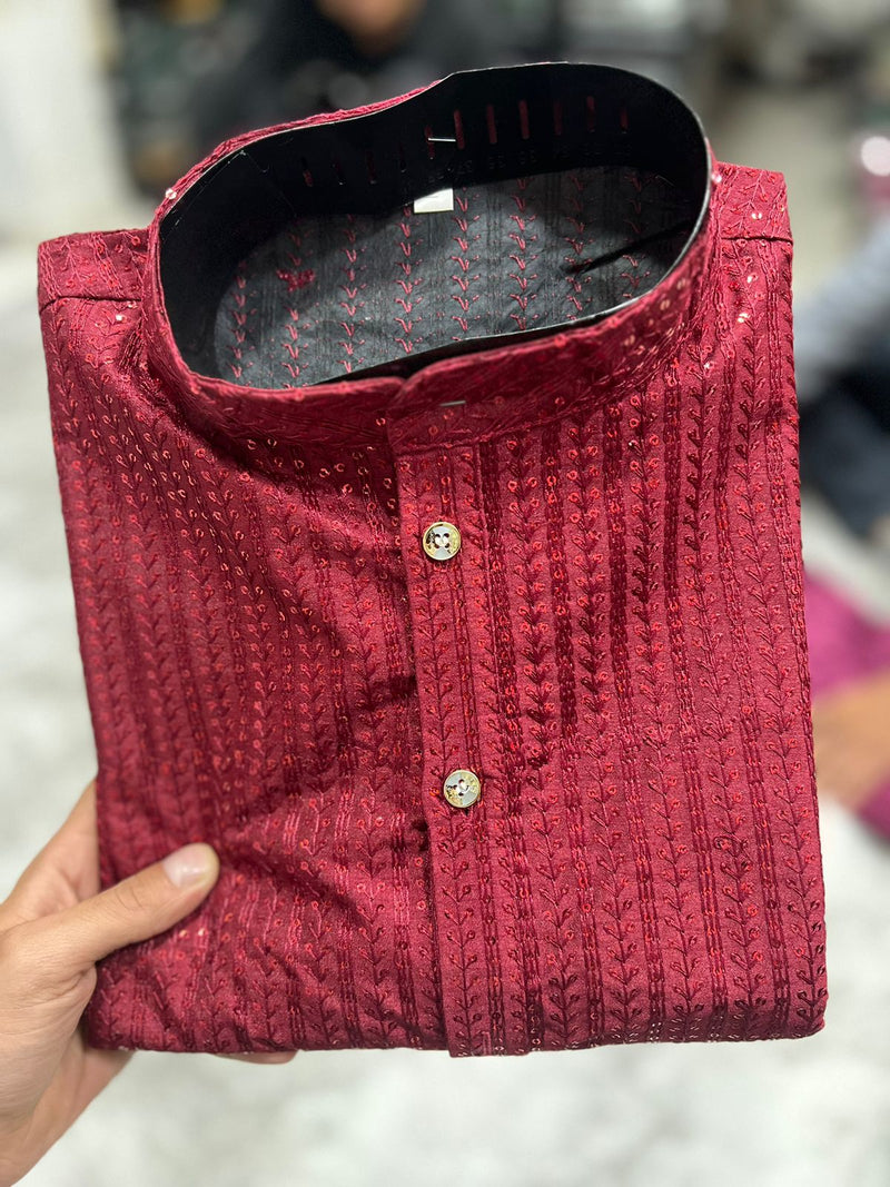 Beautiful Party Wear Banglori Sequence Kurta Pajama With Koti Jacket