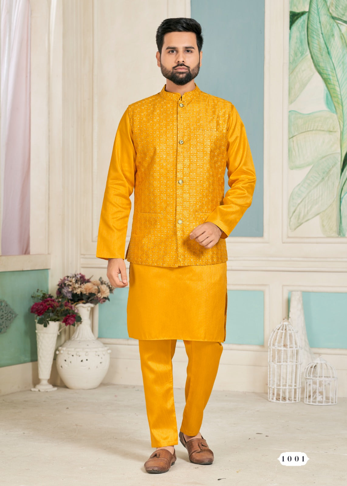 Beautiful Party Wear Kurta Pajama With Koti Jacket