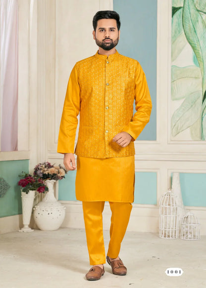 Beautiful Party Wear Kurta Pajama With Koti Jacket