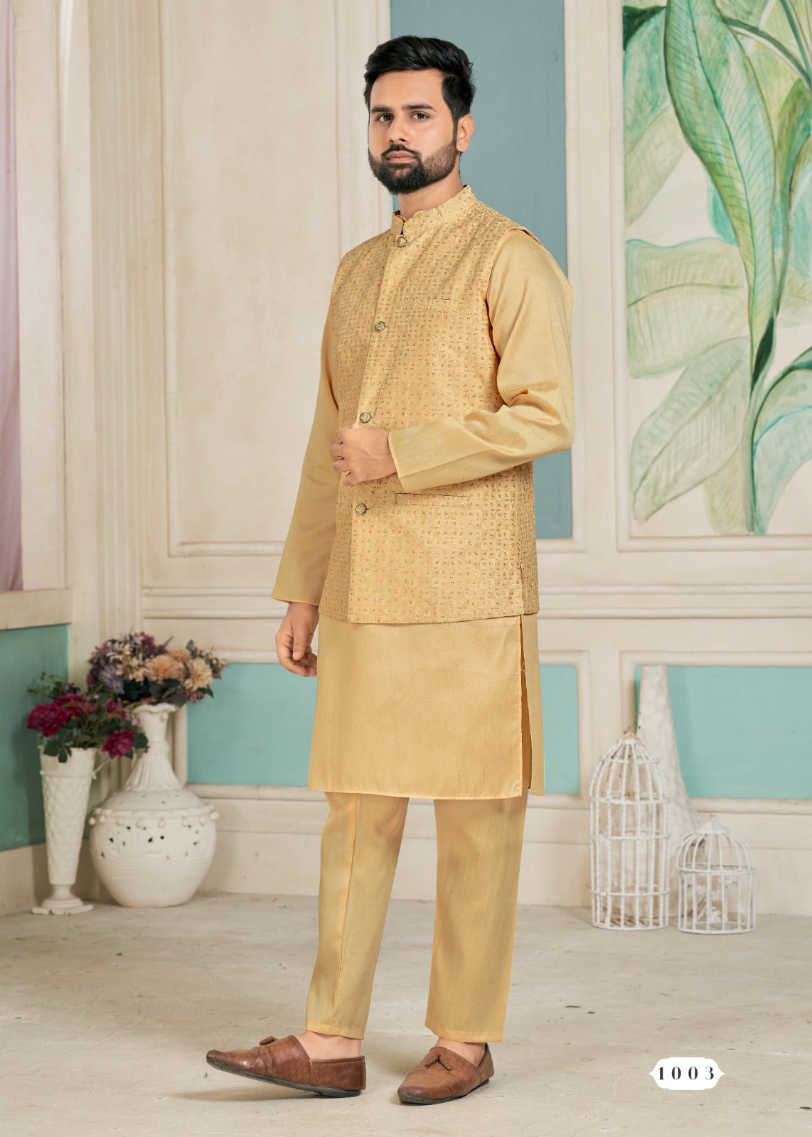 Beautiful Party Wear Kurta Pajama With Koti Jacket1