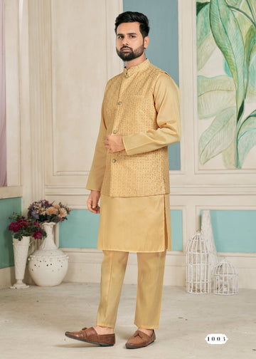 Beautiful Party Wear Kurta Pajama With Koti Jacket