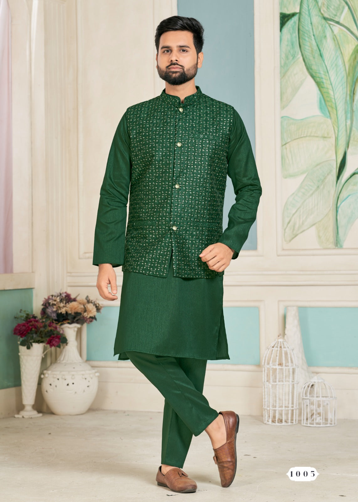 Beautiful Party Wear Kurta Pajama With Koti Jacket