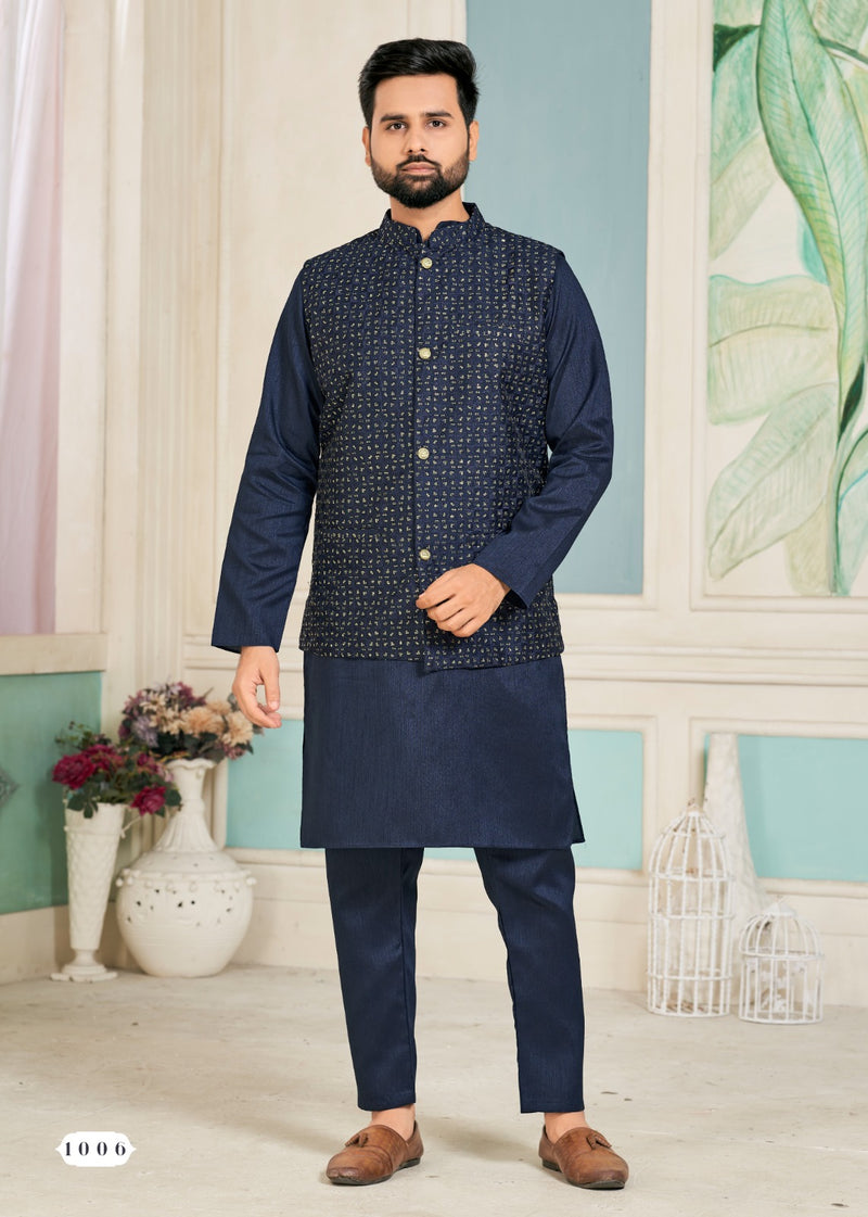 Beautiful Party Wear Kurta Pajama With Koti Jacket