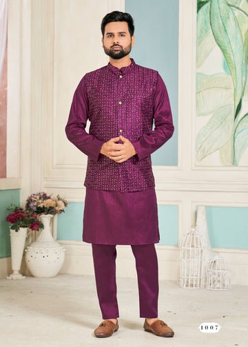 Beautiful Party Wear Kurta Pajama With Koti Jacket