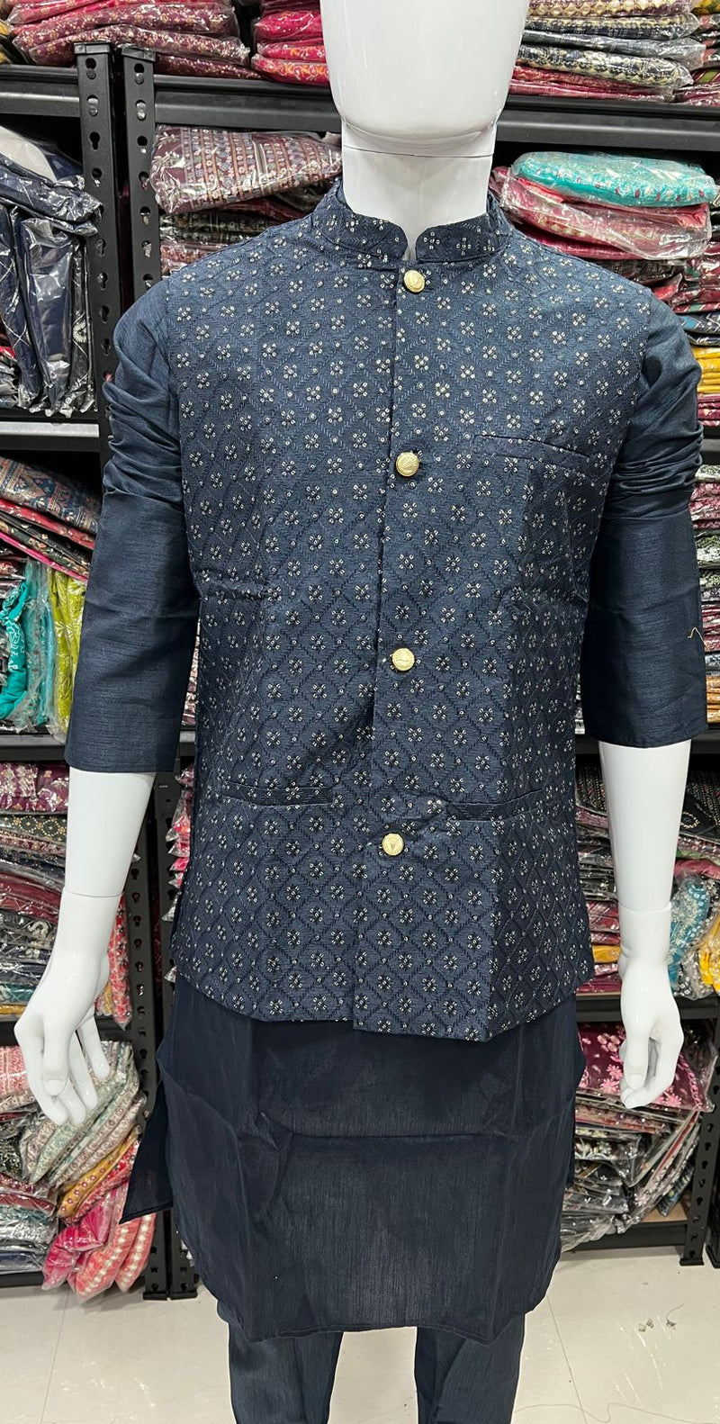 Beautiful Party Wear Kurta Pajama With Koti Jacket