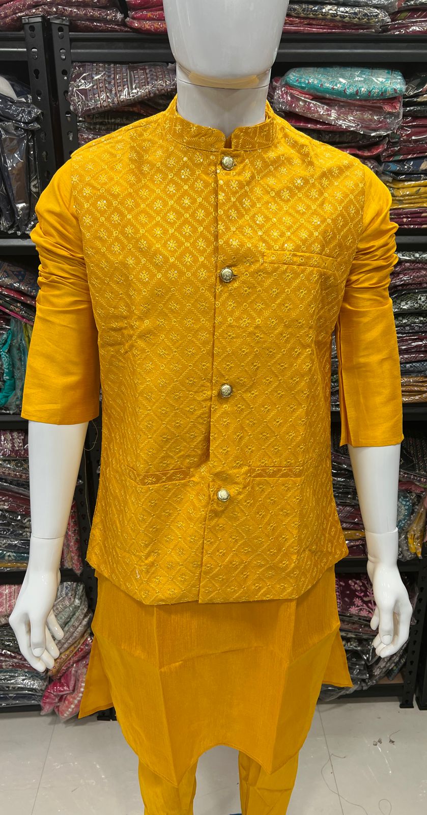 Beautiful Party Wear Kurta Pajama With Koti Jacket