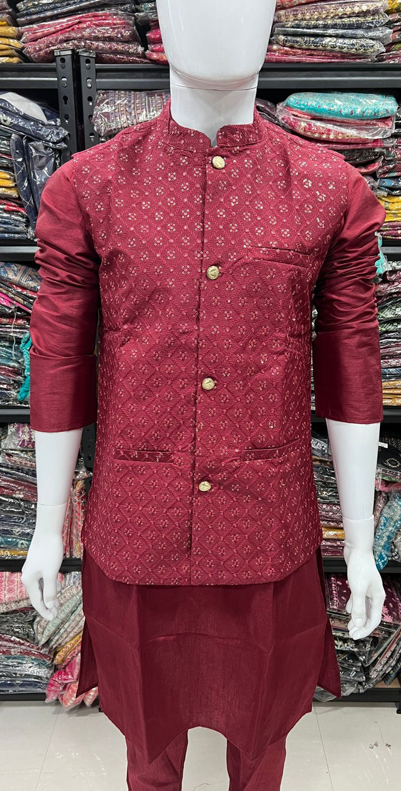 Beautiful Party Wear Kurta Pajama With Koti Jacket