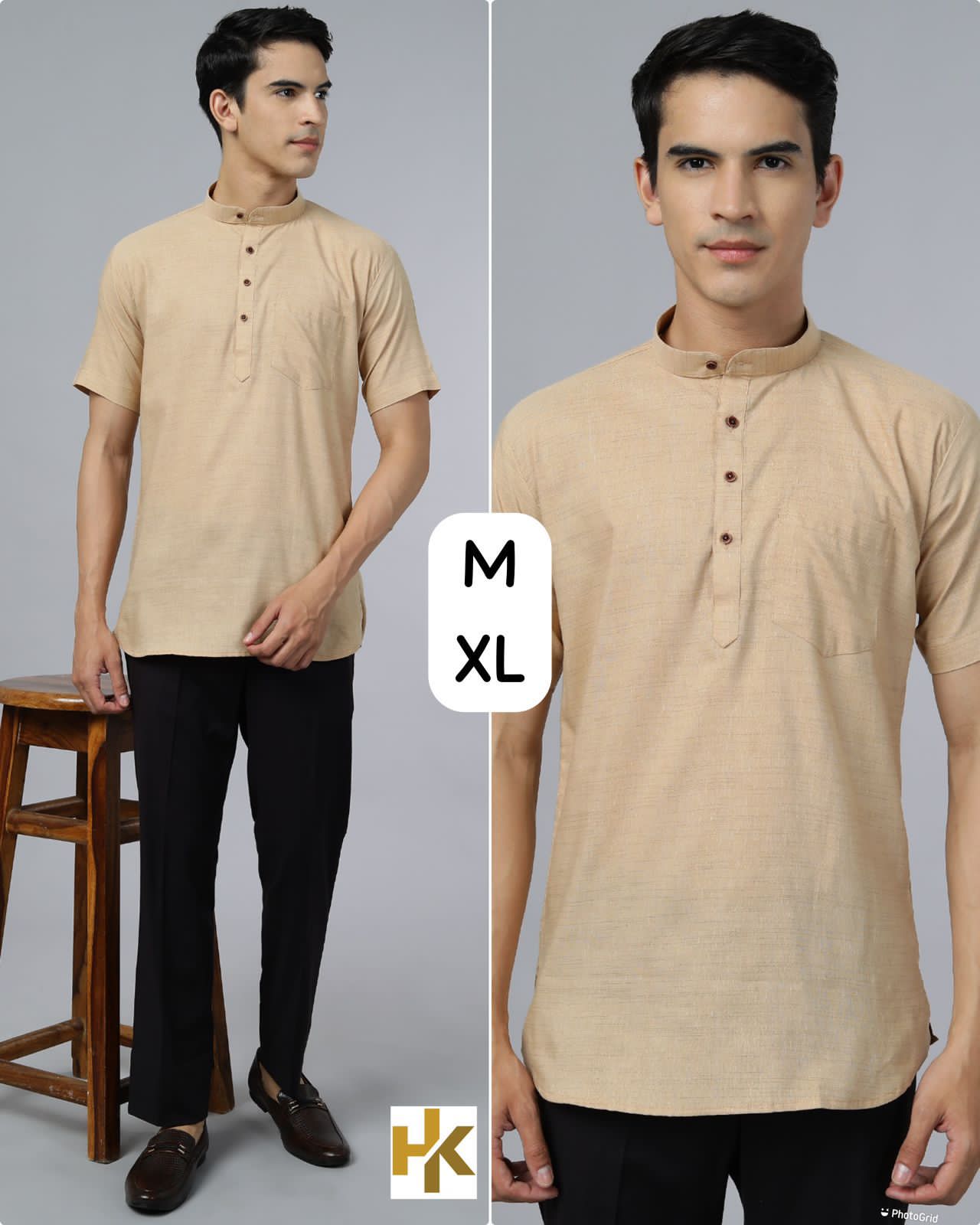 Beautiful Party Wear Short Khadhi Kurta With Pocket