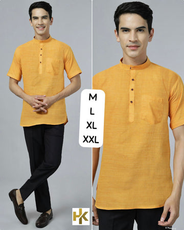 Beautiful Party Wear Short Khadhi Kurta With Pocket