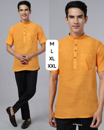 Beautiful Party Wear Short Khadhi Kurta With Pocket
