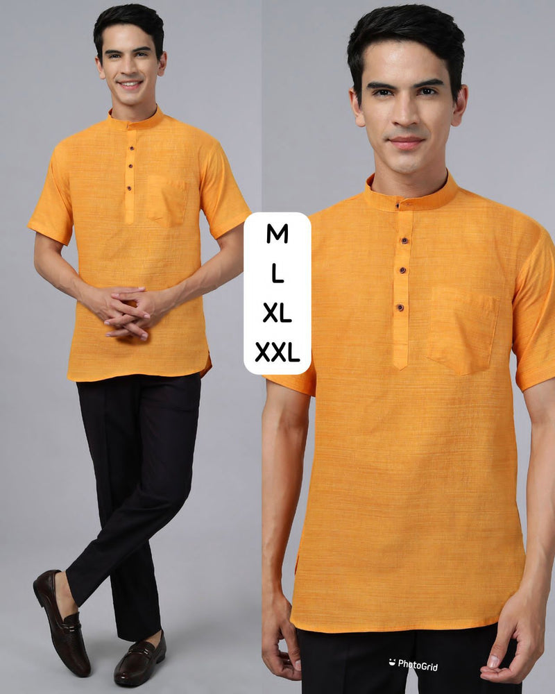 Beautiful Party Wear Short Khadhi Kurta With Pocket