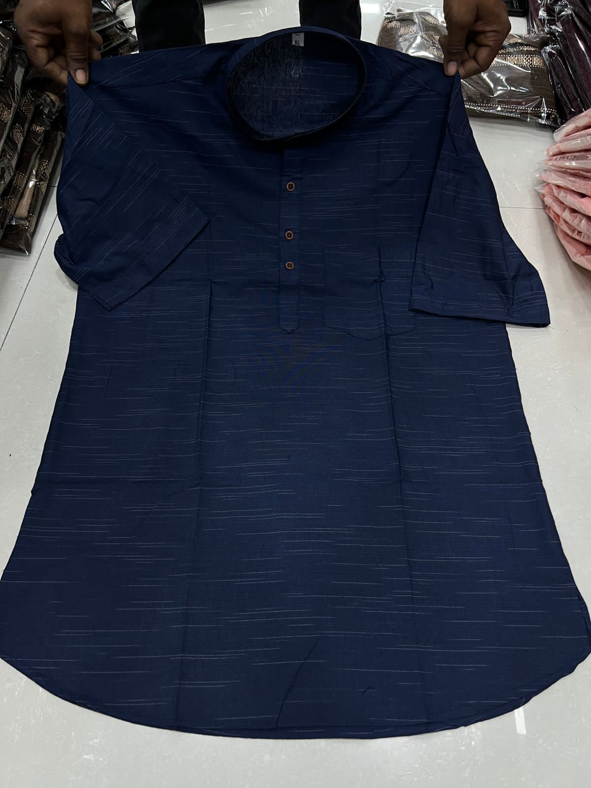 Beautiful Party Wear Short Khadhi Kurta With Pocket