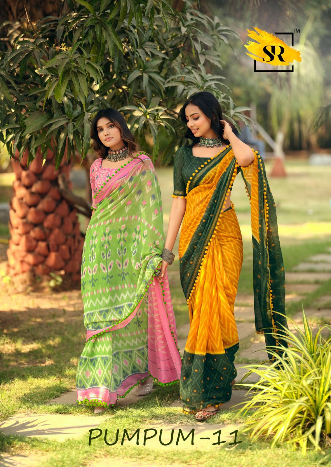 Beautiful Designer Summer Special Mul Mul Cotton With Pum Pum Saree