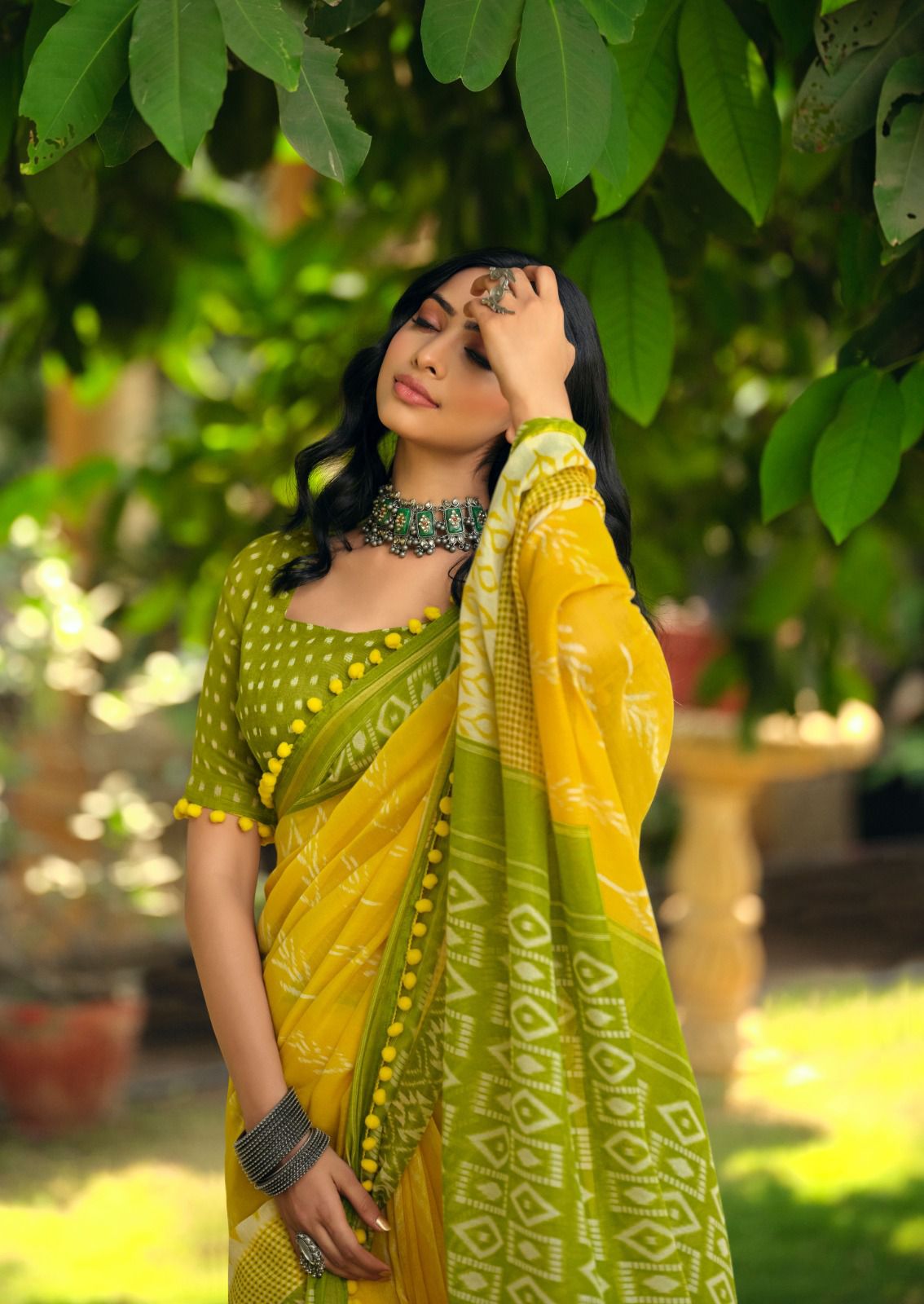 Beautiful Designer Summer Special Mul Mul Cotton With Pum Pum Saree