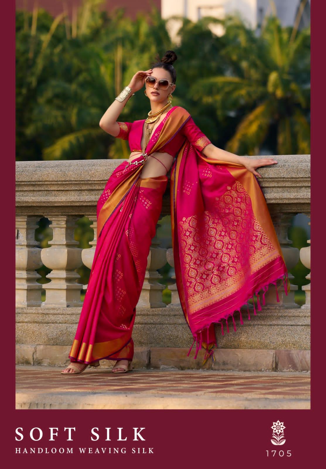 Beautiful Designer Soft Handloom Weaving Silk Saree