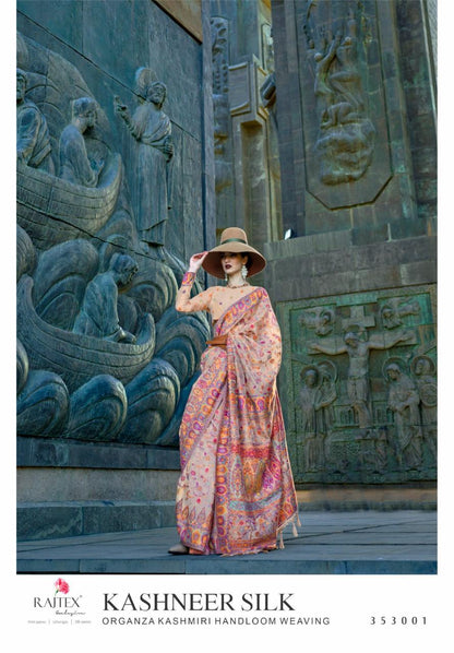 Beautiful Designer Soft Organza Kashmiri Handloom Weaving Saree
