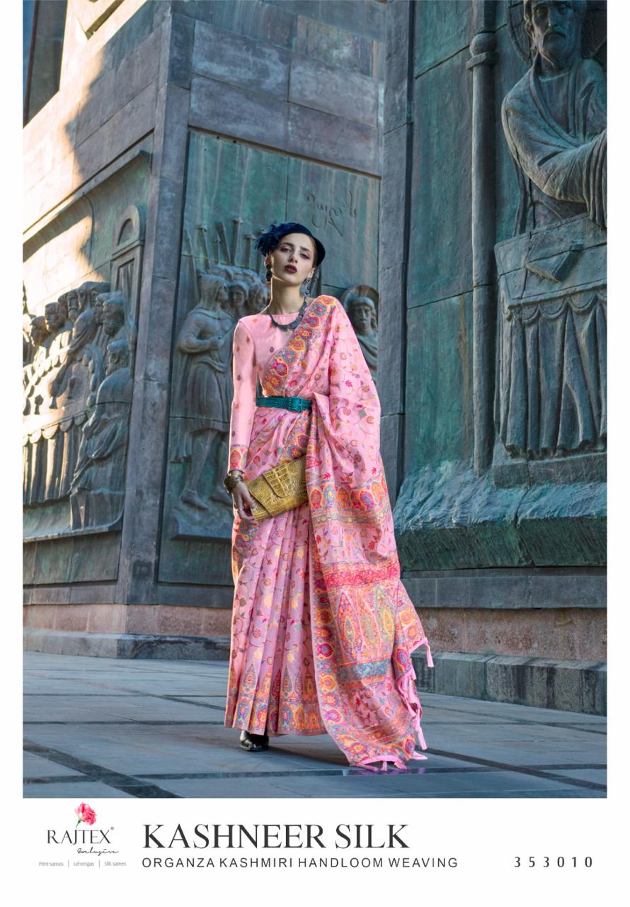 Beautiful Designer Soft Organza Kashmiri Handloom Weaving Saree