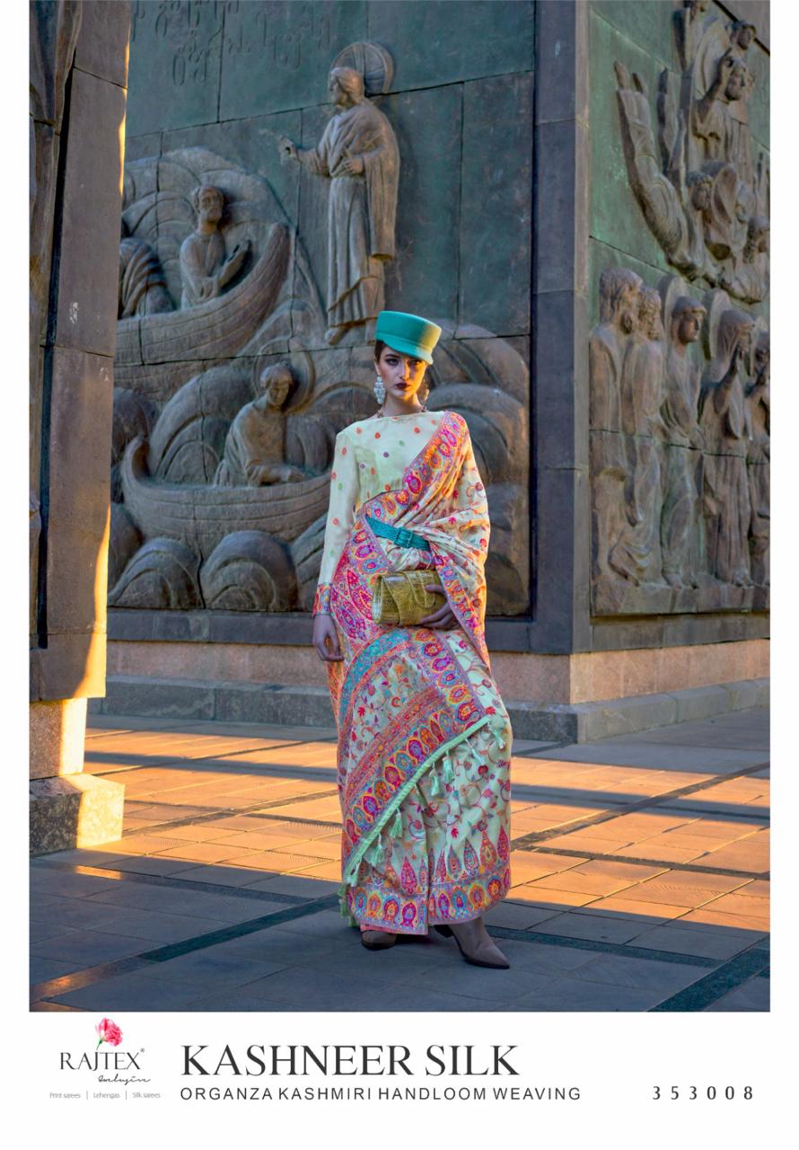 Beautiful Designer Soft Organza Kashmiri Handloom Weaving Saree