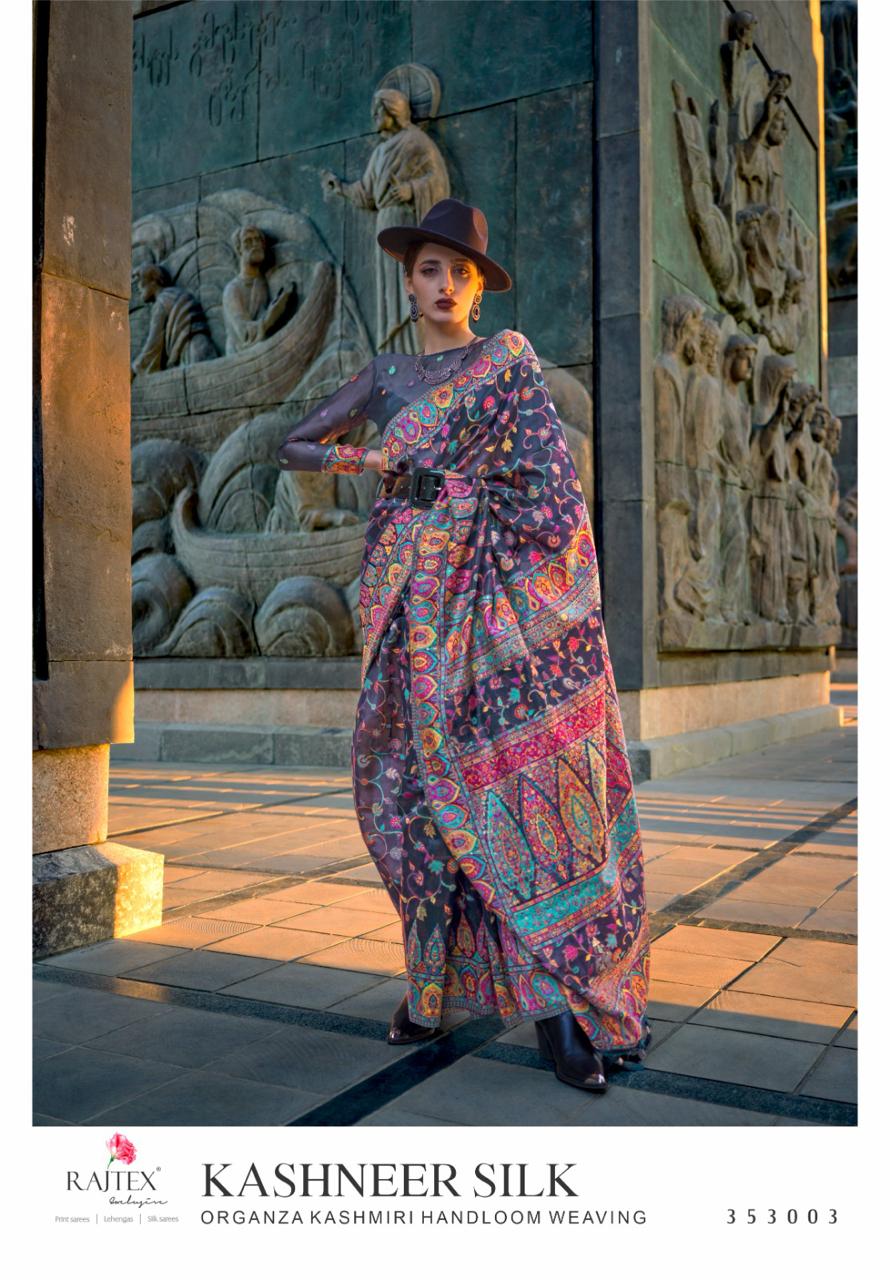 Beautiful Designer Soft Organza Kashmiri Handloom Weaving Saree