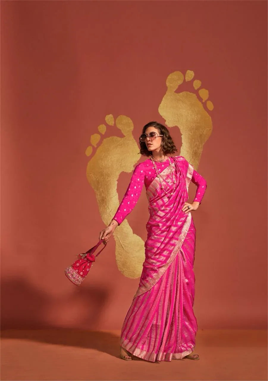 Beautiful Designer Ksatsuma Pure Viscose Handwoven Saree