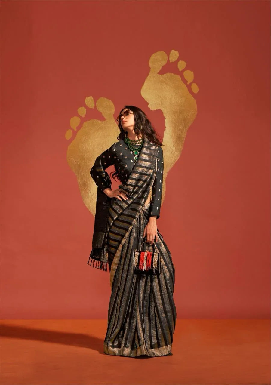 Beautiful Designer Ksatsuma Pure Viscose Handwoven Saree