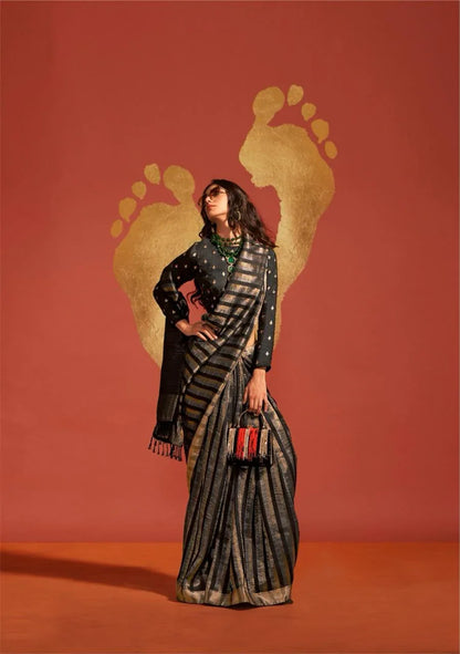 Beautiful Designer Ksatsuma Pure Viscose Handwoven Saree